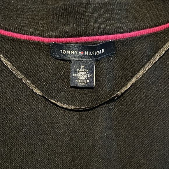 NWT Tommy Hilfiger Black, Magenta Pink and Light Grey Argyle Pattern Knee Length - Picture 3 of 6